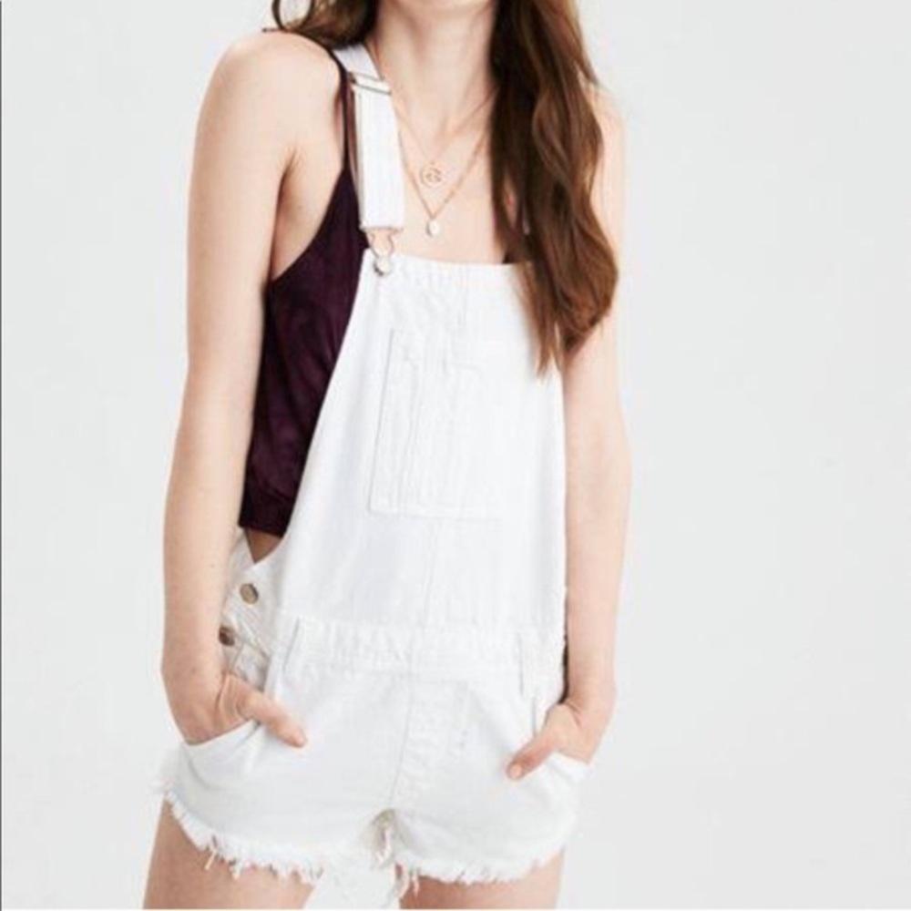 White American Eagle Overalls